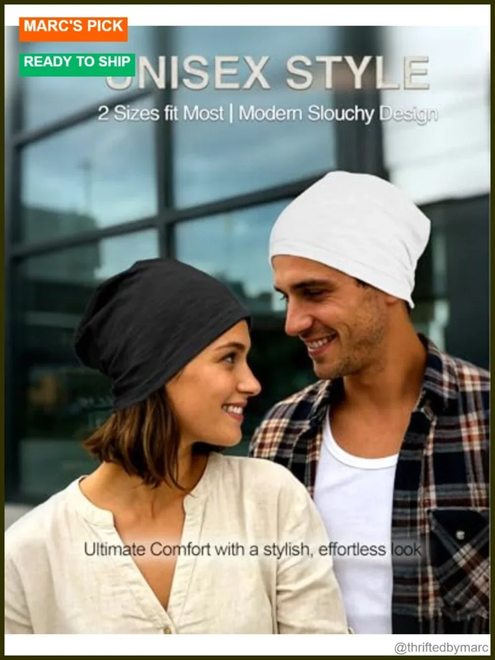 Lightweight 100% Cotton Slouchy Beanie - Breathable Summer Hat for Men